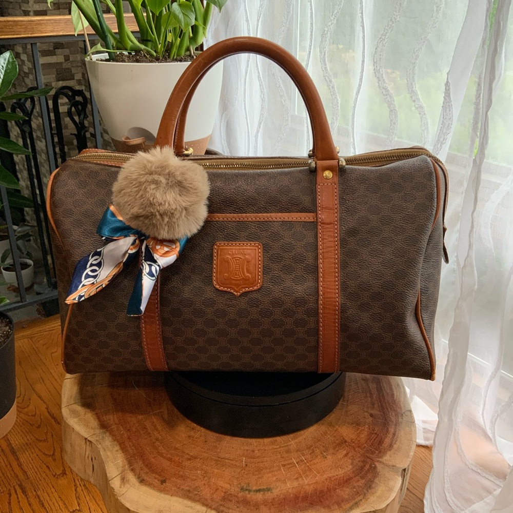 Authentic Vintage Céline Macadam Boston Bag Old Céline Speedy Style